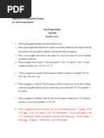 Jouf University: Department of Information Systems Dr. Abd El-Aziz Ahmed Java Programming Fall 2018 Practice Lab 1