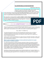 THE GLOBAL IMPORTANCE OF PHOTOSYNETHSIS