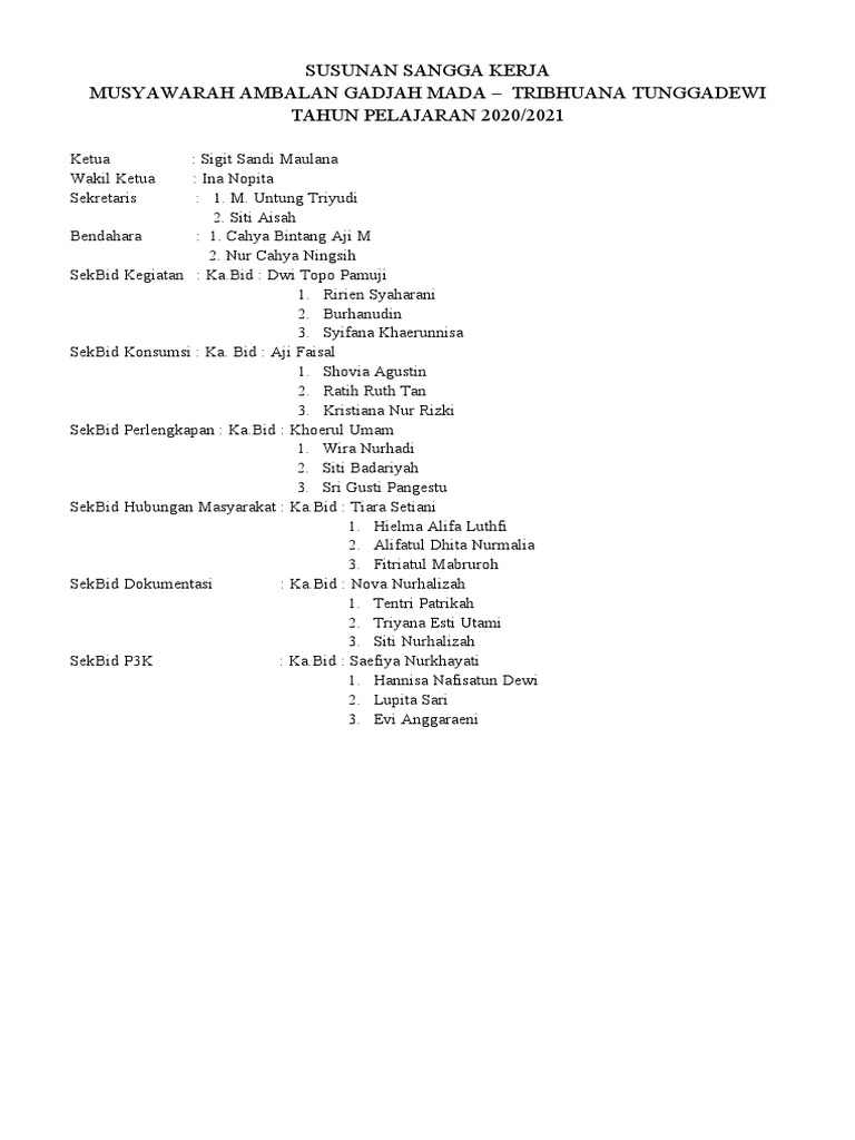 Susunan Musyawarah Ambalan | PDF