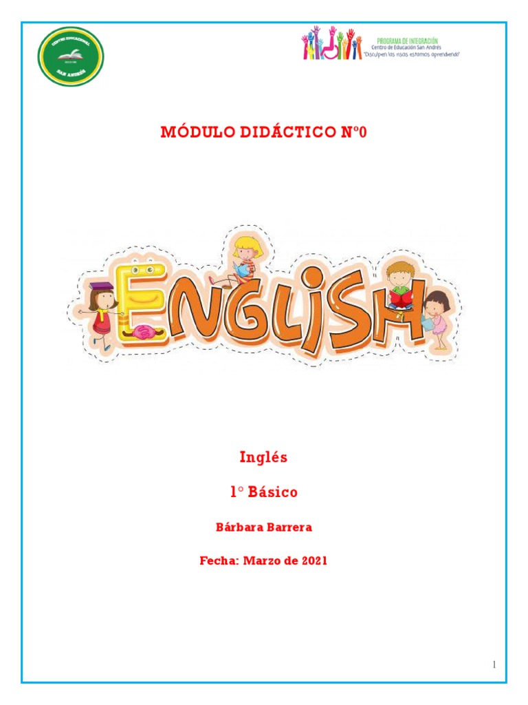 Módulo Didáctico de Inglés 1° Básico | PDF | Artes del Lenguaje y ...