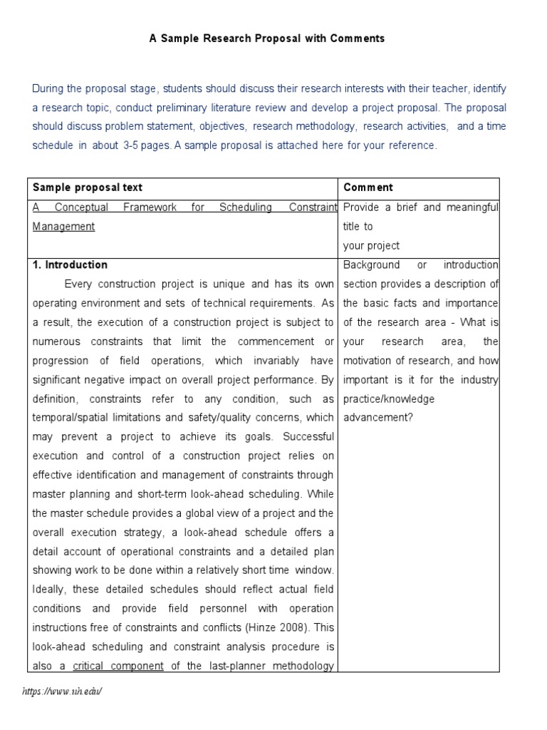 Research Proposal Imrad Format With Comments | PDF | Methodology | Science
