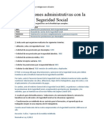 Obligaciones Administrativas Con La Seguridad Social