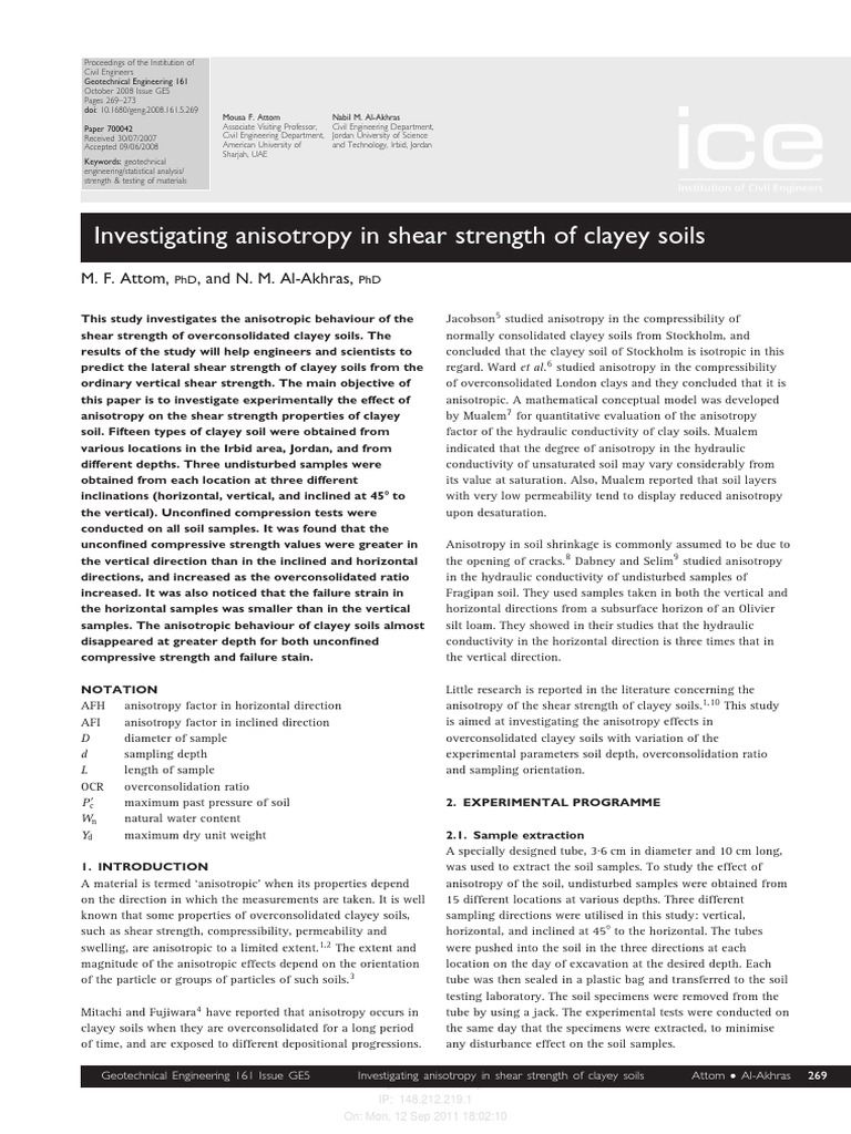 3.-Investigating Anisotropy in Shear Strength of Clayey Soils | PDF ...