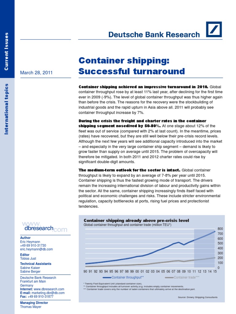 Deutsche Bank Research Container Shipping Report | PDF ...