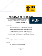 Facultad de Negocios: Carrera de Contabilidad Y Finanzas