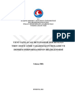 Yeni Yapilacak Betonarme Bir Binanin Tbdy 2018'E Göre Tasarim Kontrolleri Ve Deprem Performansinin Belirlenmesi