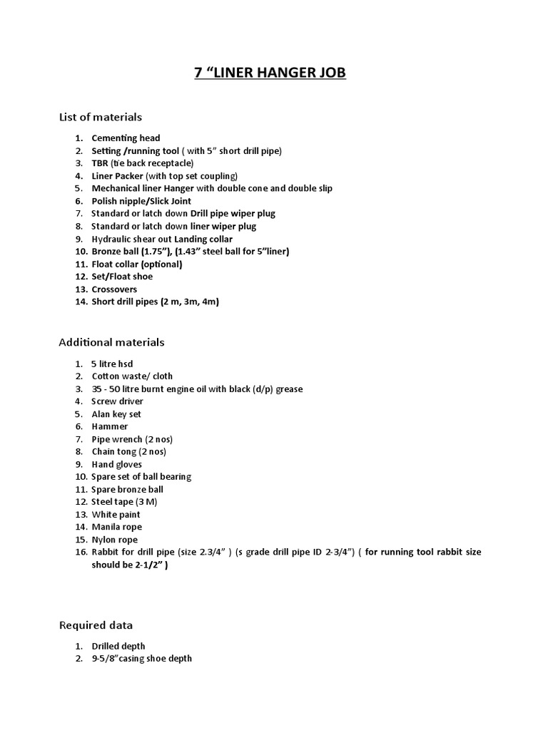 Liner Hanger Job PDF