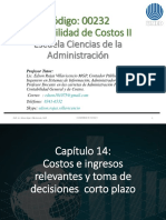 Código: 00232 Contabilidad de Costos II: Escuela Ciencias de La Administración