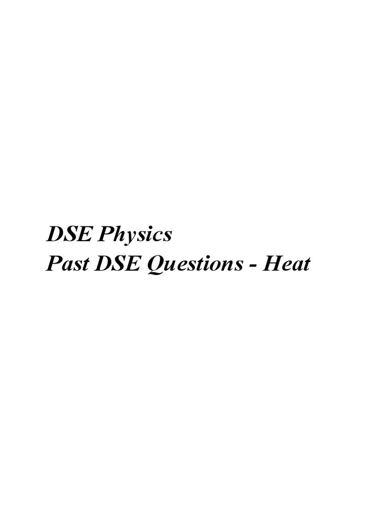 Dse physics past dse questions heat pdf thermal insulation heat