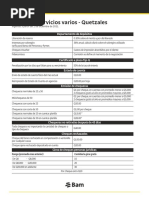 Tarifas y Servicios del BAM | PDF | Interés | Cheque