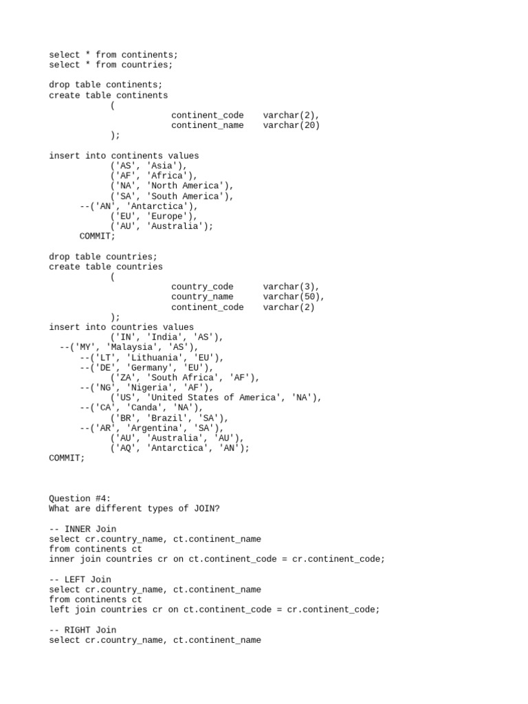SQL Script For Understanding Different Types of Join & Difference ...