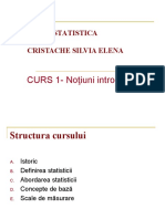 Statistica Cristache Silvia Elena: CURS 1-Noţiuni Introductive