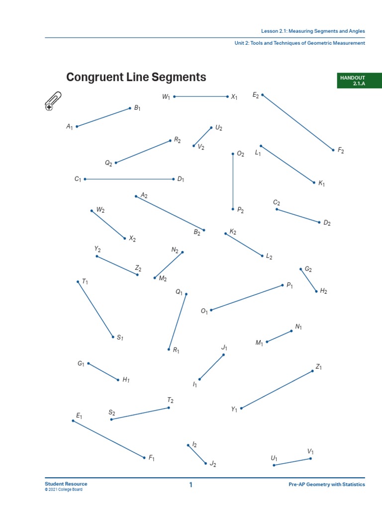 Line Segments Worksheet | PDF | Geometry