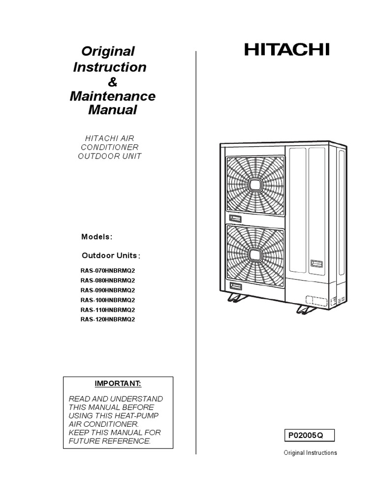 Hitachi VRF Outdoor Unit Manual | PDF | Pipe (Fluid Conveyance) | Valve