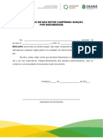 Declaração de não estar cumprindo sanção por inidoneidade