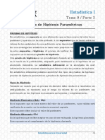 Estadística I: Tema 9 / Parte 2 Pruebas de Hipótesis Paramétricas