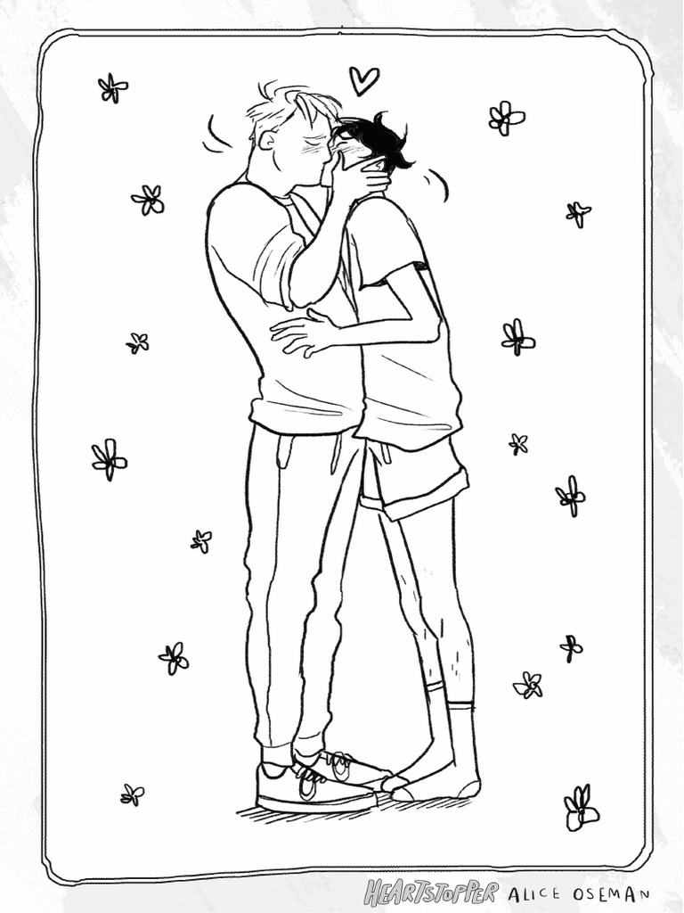 Heartstopper Colouring Sheets Kiss | PDF