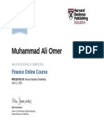 Muhammad Ali Omer Completes Finance Course