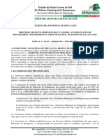 Processo Seletivo Simplificado - 013 - 2022 - Edital 01 - Professor Temporário - 2023