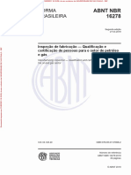 NBR 16278 de 032019 - Inspeção de Fabricação - Qualificação e Certificação de Pessoas para o Setor de Petróleo e Gás