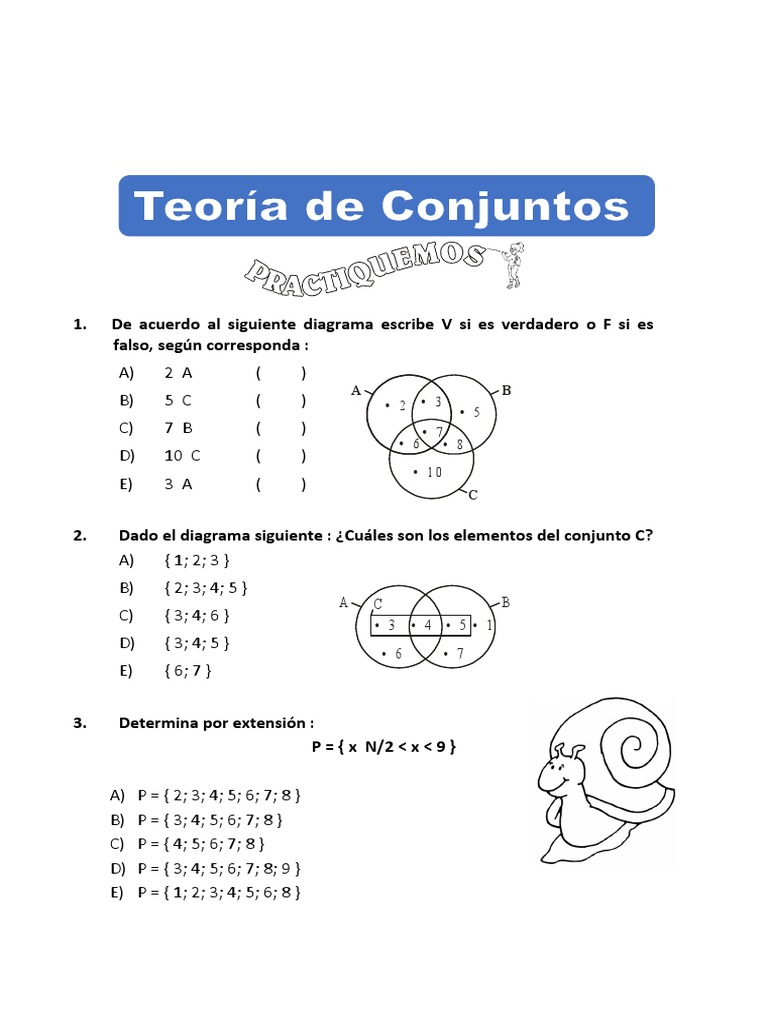 Ejercicios de Conjuntos y Notación Matemática | PDF | Conjunto ...