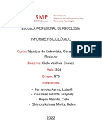 Módelo para la elaboración de un informe psicológico