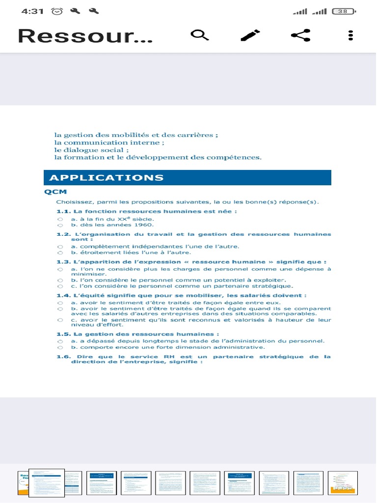 120 QCM RH | PDF