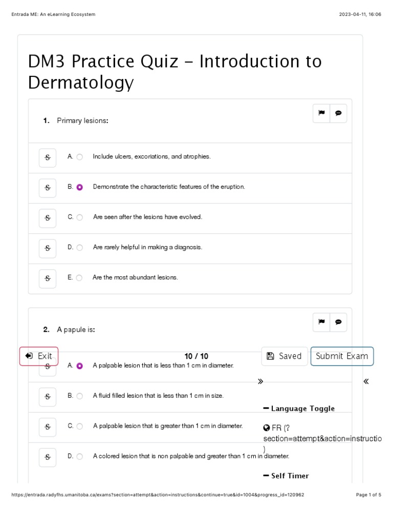 01 Quiz PDF Clinical Medicine Medical Specialties