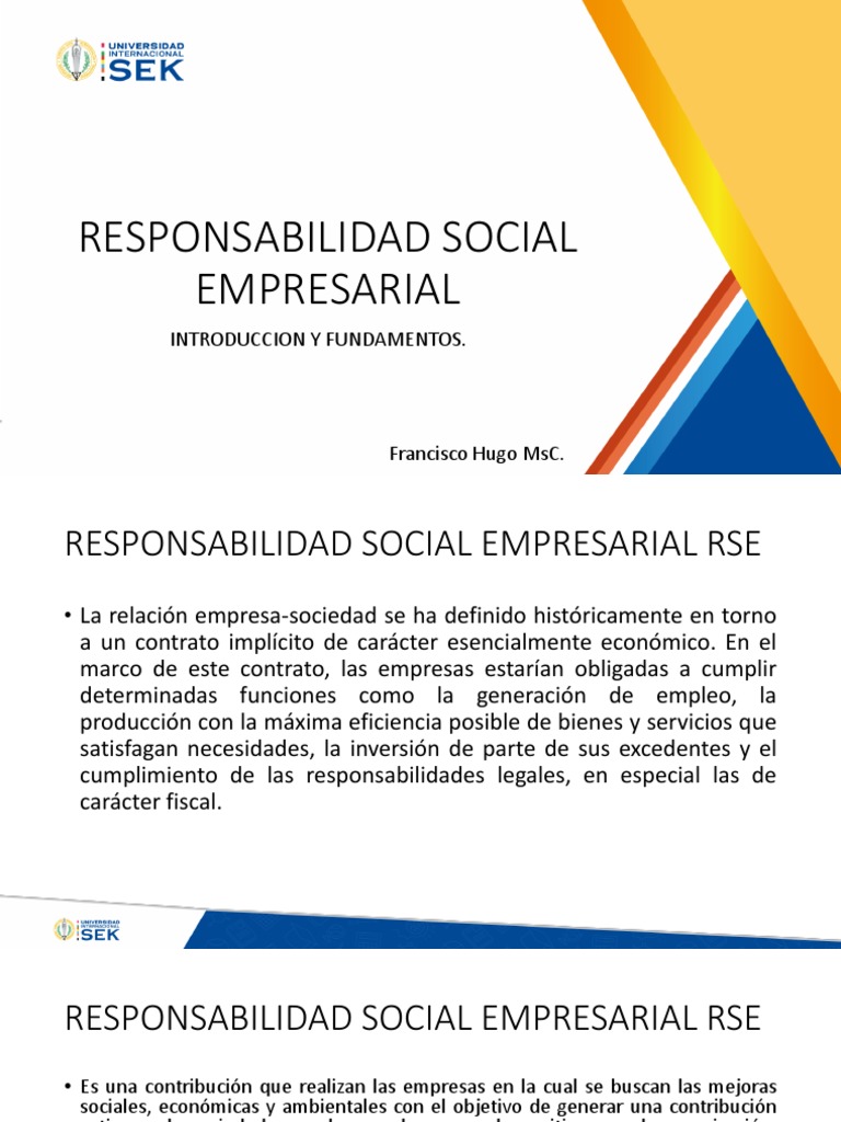 Fundamentos de la Responsabilidad Social | PDF | Responsabilidad social ...