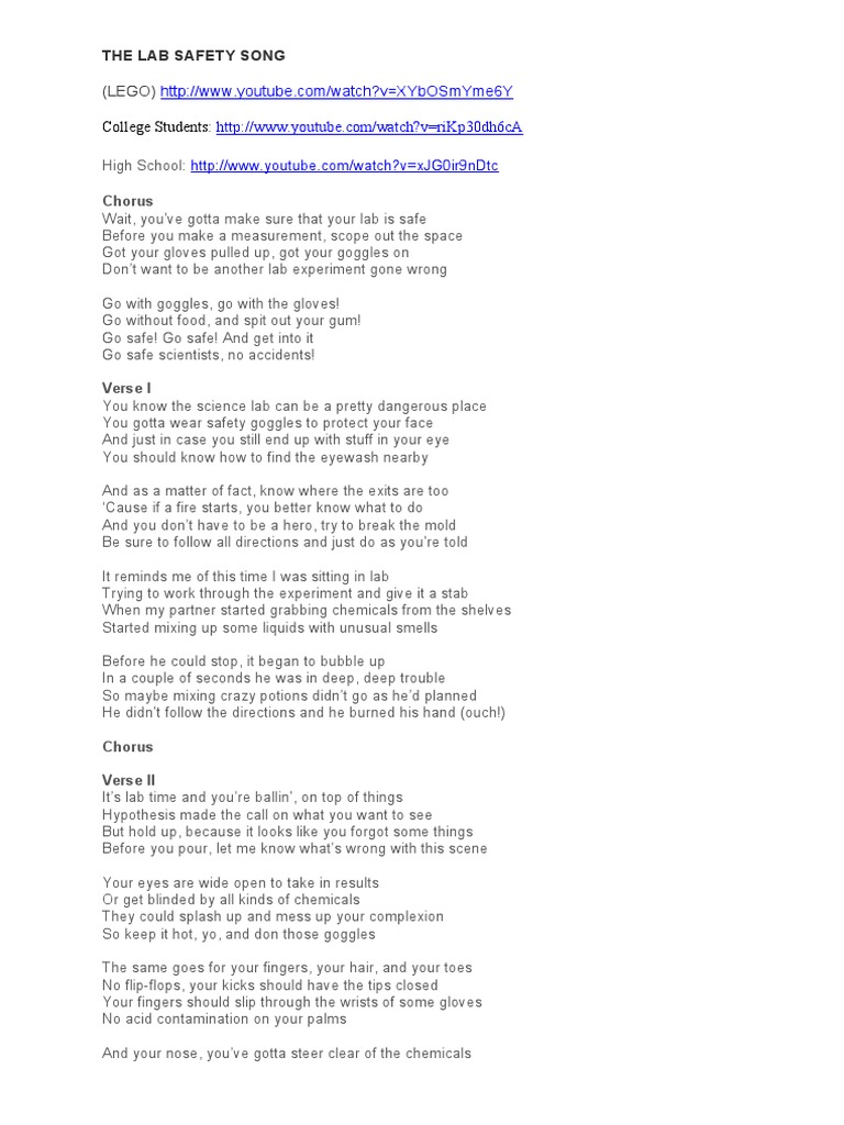 Lab Safety Song Lyrics | Dexter’s Laboratory Theme Song And Lyrics – GLSHVL