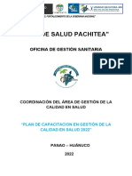 Plan de Gestion de Calidad en Salud 2022