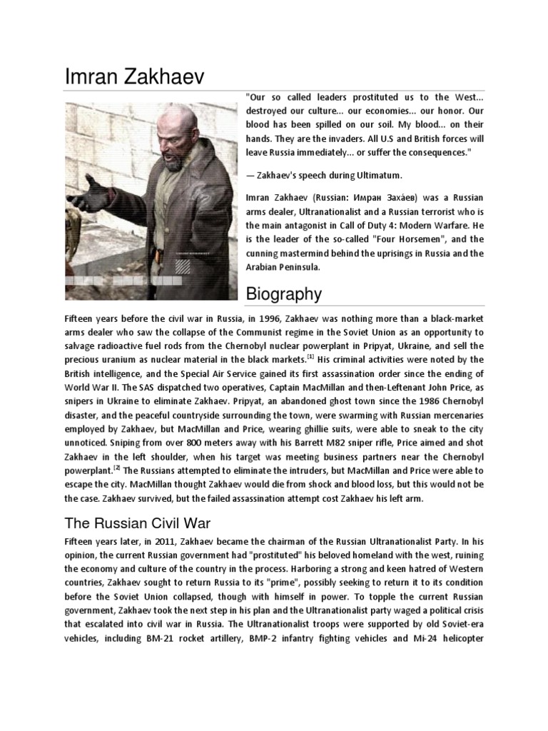 Imran Zakhaev | PDF | Soviet Union | World Politics