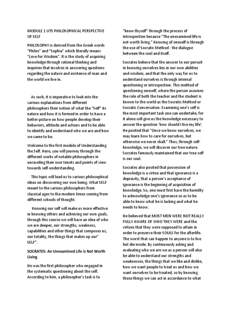Socrates on the Unexamined Life | PDF