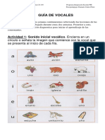 Guía de Vocales: Actividad 1: Sonido Inicial Vocálico. Encierra en Un