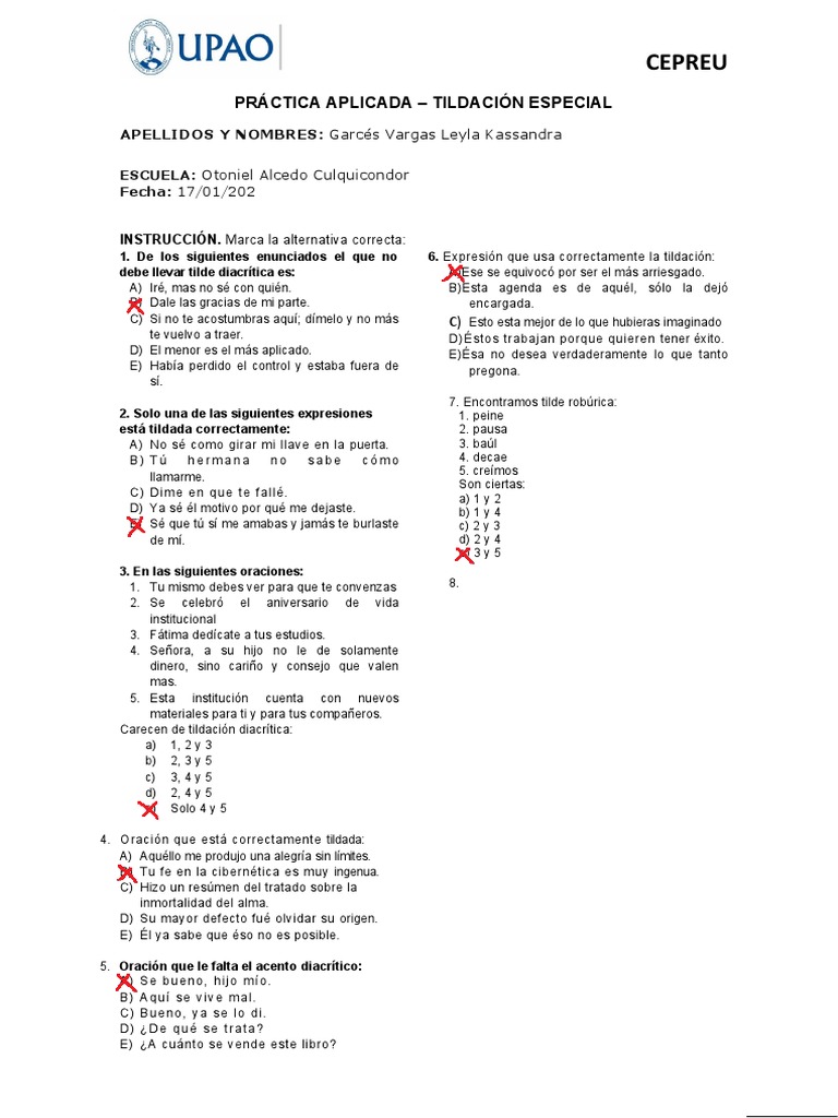 Práctica - Tild. Esp. | PDF