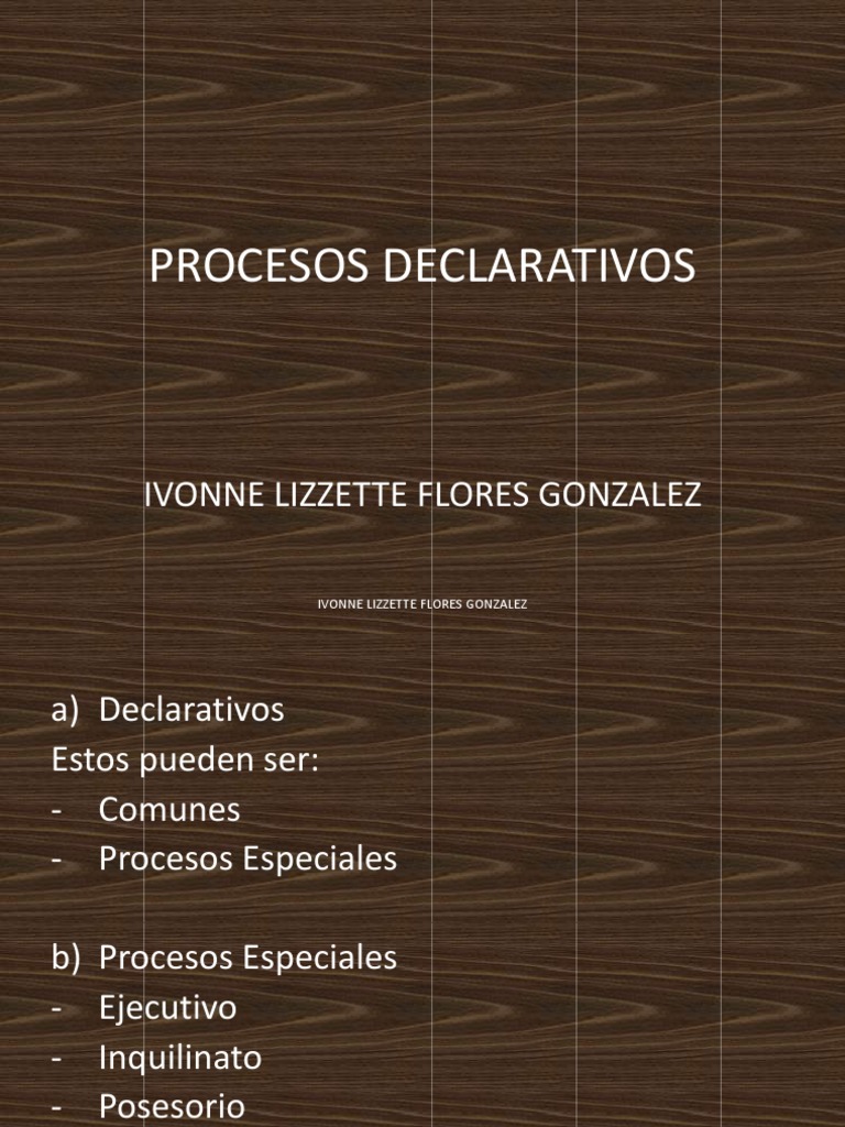 Procesos Declarativos Jurídicos | PDF | Derecho