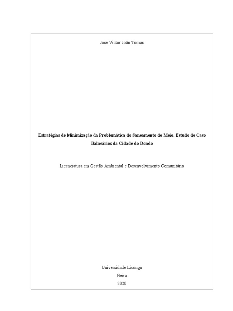 Estratégias para melhorar o saneamento nos