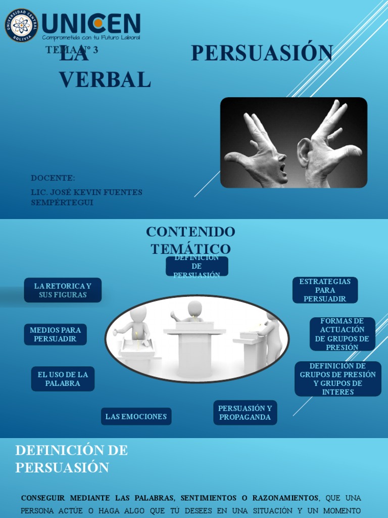 Tema 3 - La Persuasión Verbal | PDF | Persuasión | Las emociones
