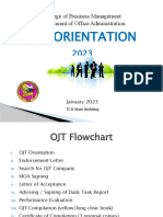 Ojt Orientation: College of Business Management Department of Office Administration
