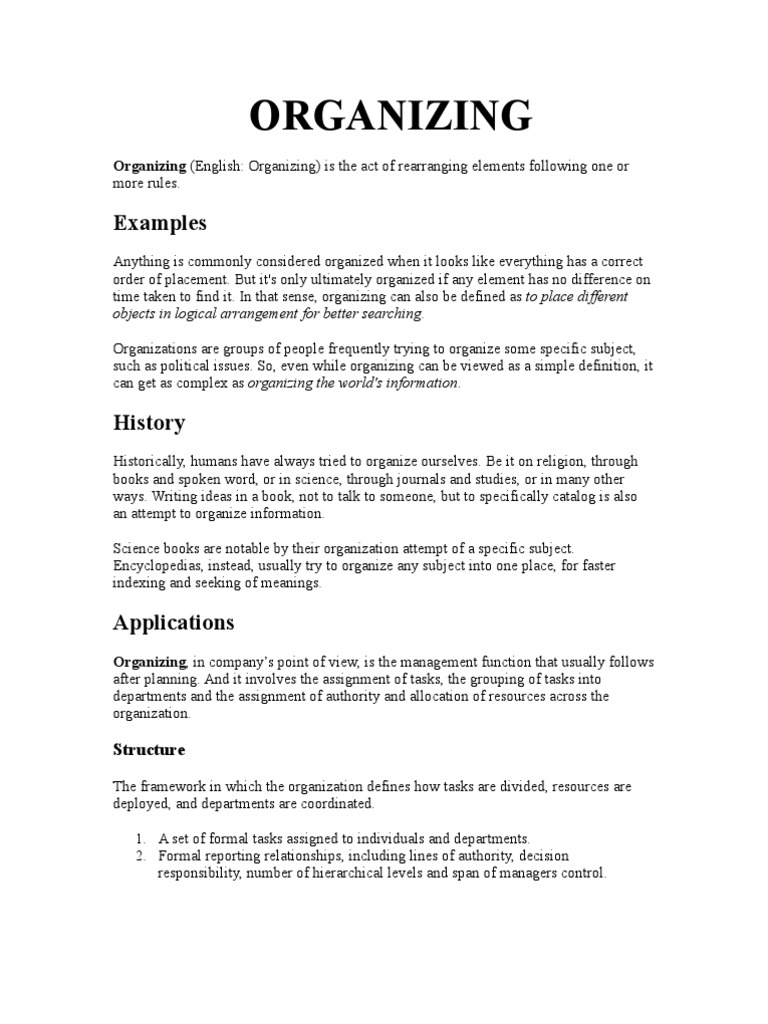Understanding Organizing Principles | PDF | Division Of Labour | Employment