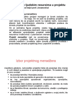 Upravljanje Ljudskim Resursima U Projektu: /po Knjizi Prof. Jovanovića/ Uloga Projektnog Menadžera