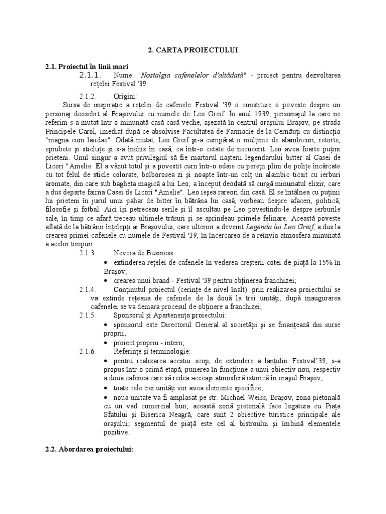 Carta Proiect Model | PDF