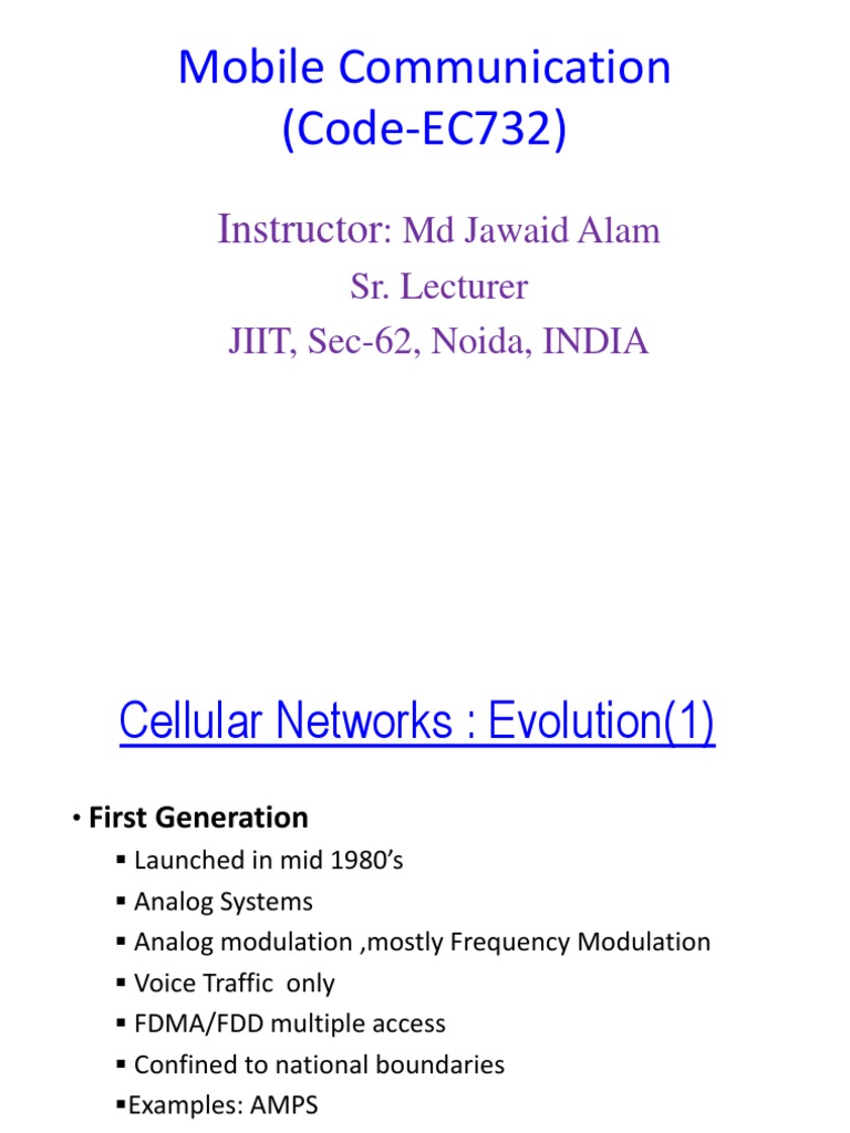 Mobile Communication Introduction | PDF | Cellular Network | Channel ...