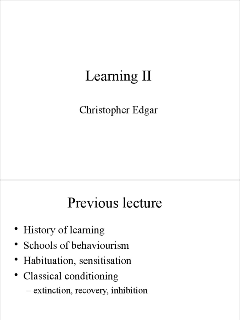 Classical Conditioning Student PDF Classical Conditioning Phobia
