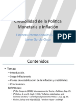 Credibilidad de La Política Monetaria e Inflación: Finanzas Internacionales (UTDT) Javier García-Cicco