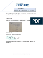 Semana 1: Análisis Dimensional / Cálculo de Soluciones: Pregunta 1