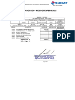 Boleta de Pago - Mes de Febrero 2023: Nro. Registro Apellidos y Nombres
