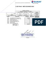 Boleta de Pago - Mes de Marzo 2023: Nro. Registro Apellidos y Nombres