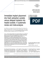 Immediate Implant Placement Into Fresh Extraction Sockets Versus Delayed Implants Into Healed Sockets: A Systematic Review and Meta-Analysis