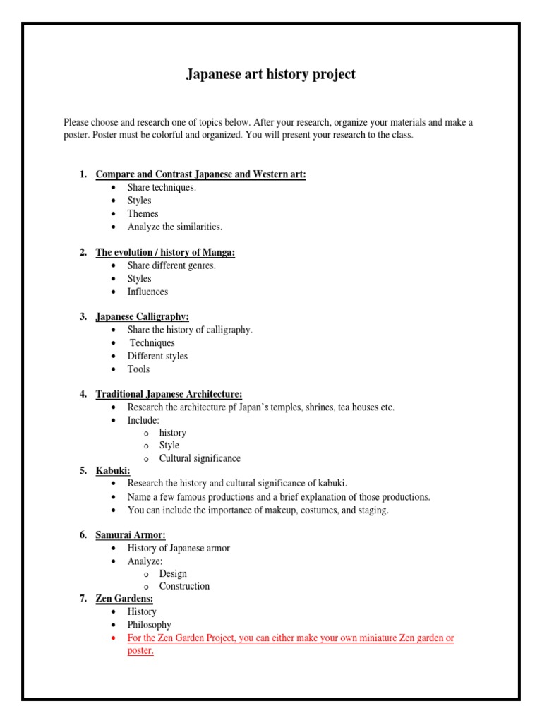 Japanese Art History Project PDF